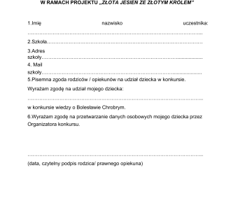 POWIATOWY KONKURS WIEDZY O BOLESŁAWIE CHROBRYM